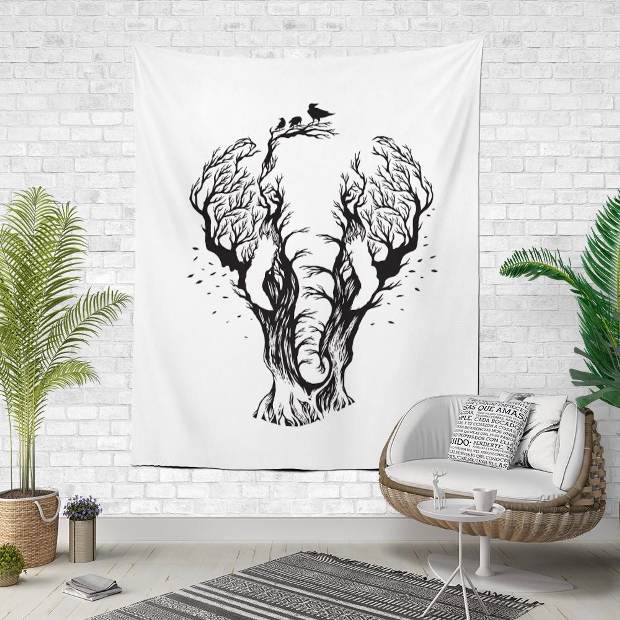 Elephant Fabric Wall TapestryMinimalist Elephant Wall Hanging Etsy