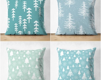 Winter Pillow Cover|Pine Tree Home Decor|Suede Winter Pillow Case|Housewarming Xmas Gift Idea|Pine Tree Throw Pillow Cover|Farmhouse Pillow