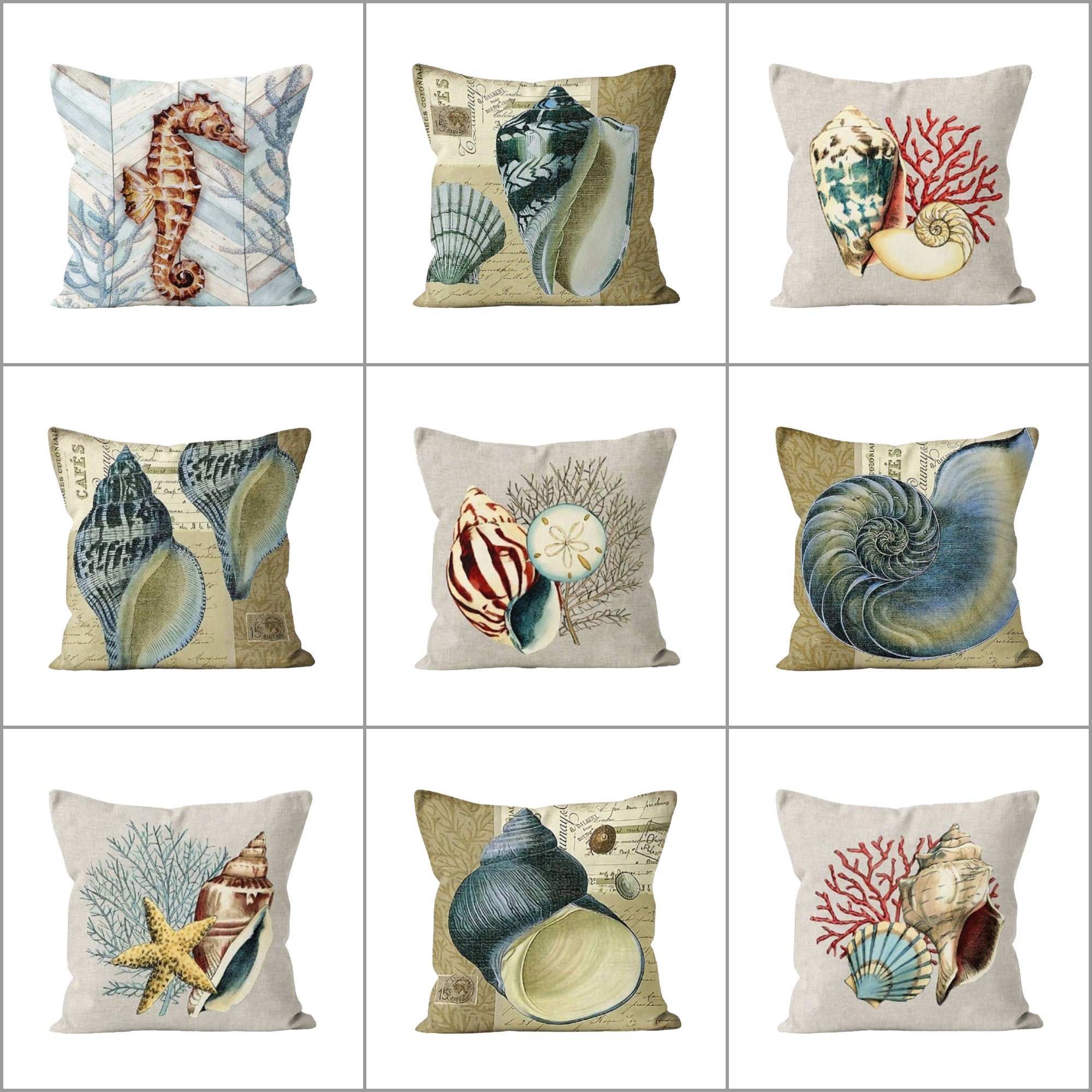 Cortesi Home 'Sea Glass I' Decorative Soft Velvet, Square 18x18 Accent  Throw Pillow with Insert, Blue Seashell – CortesiHome