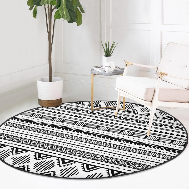 Nordic Scandinavian Round Rugnonslip Carpetsouthwestern Circle