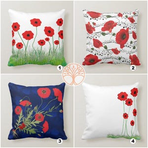Poppy Pillow Red Poppy Pillow Red Poppy Throw Cushion Floral Pillow Poppy Flowers Pillow Accent Pillow Throw Pillow Poppy Cushion Etsy UK
