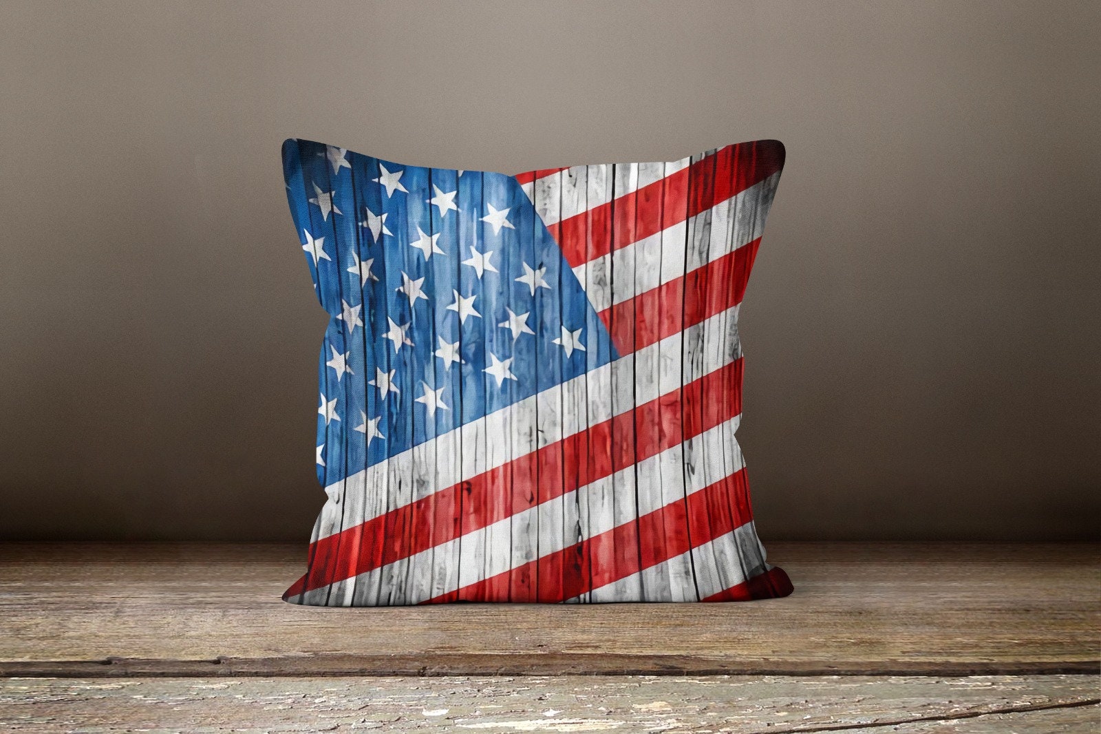 American Flag Pillow Coverheart Design USA Flag Cushion Casered White Blue Throw Pillowabstract American Flag Decorsquare Pillow Case Etsy