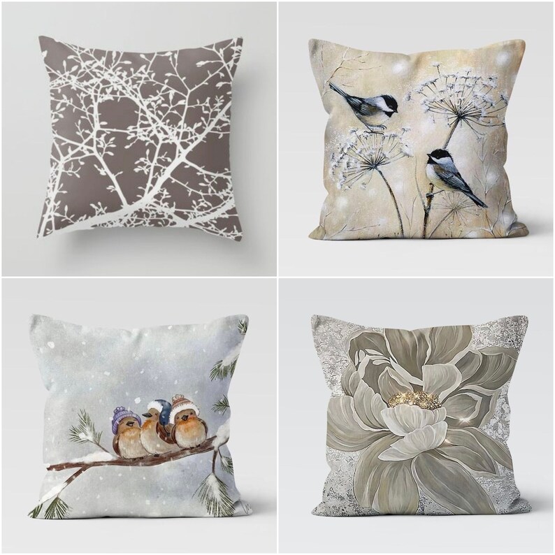 winter themed throw pillows