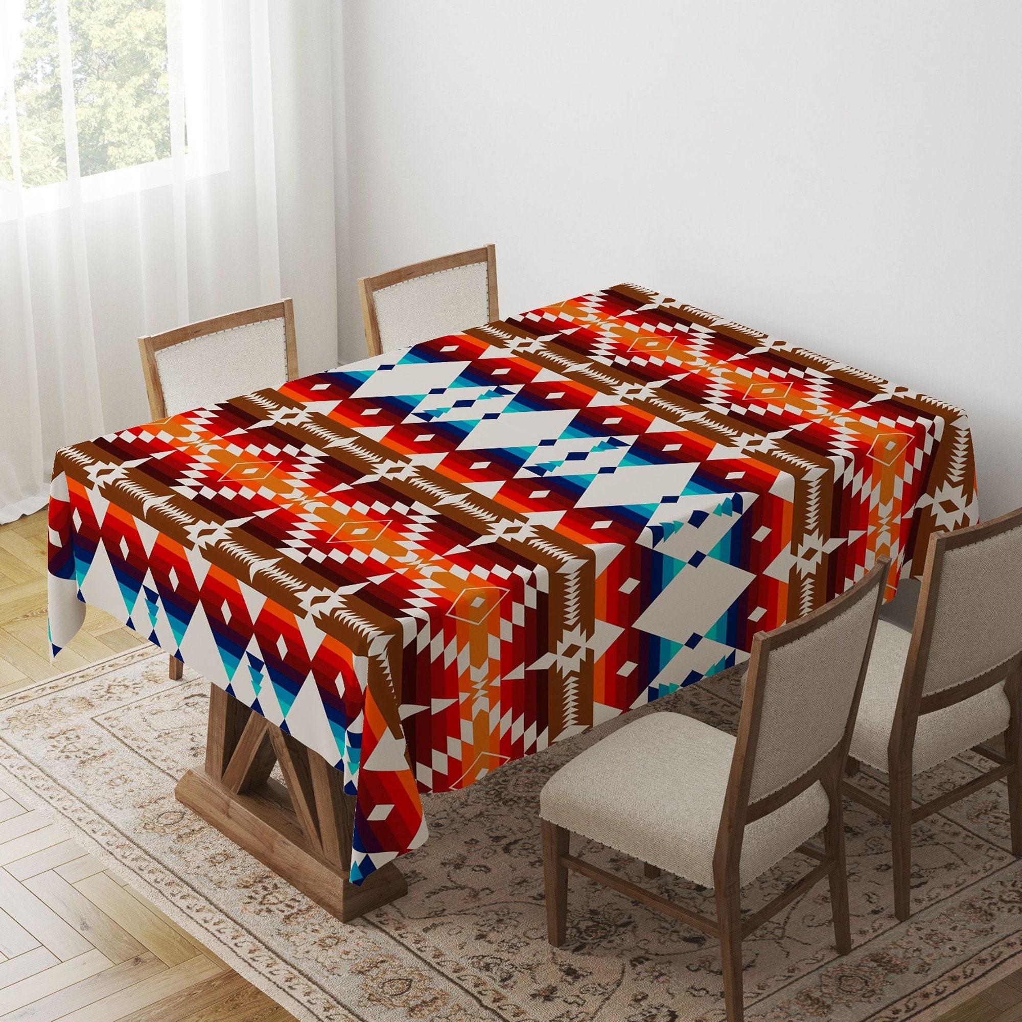 Rug Design Tabletop|terracotta Southwestern Table Top|aztec Print Home ...