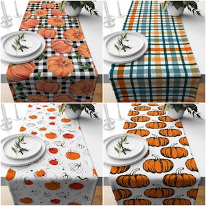 Fall Trend Table RunnerOrange and White Pumpkin Table Autumn Decor