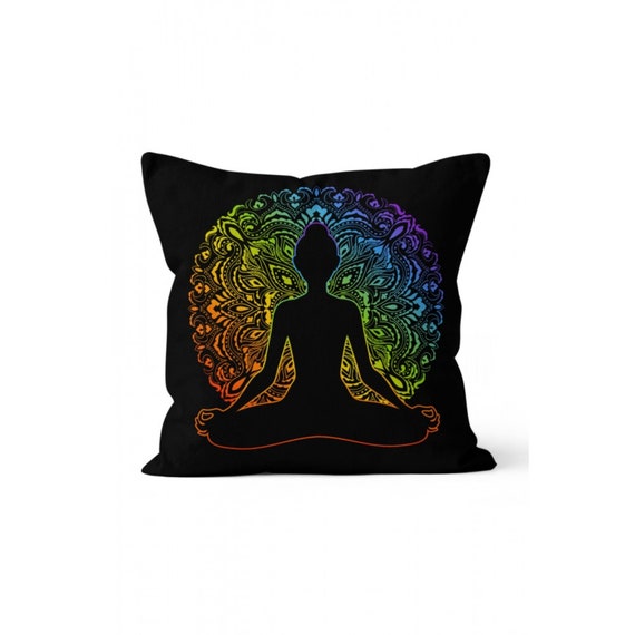 Fodera per cuscino da meditazione/Fodera per cuscino yoga dorata/Donna  spirituale e uomo che fanno yoga/Fodera per cuscino decorativa/Federa per  cuscino Boho -  Italia