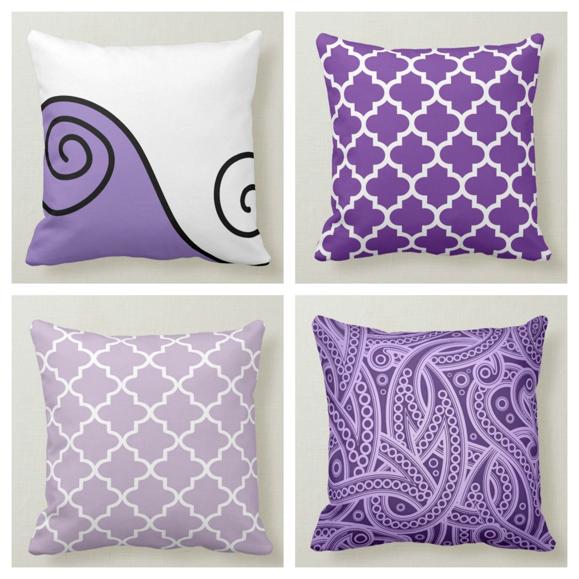 purple pattern pillow