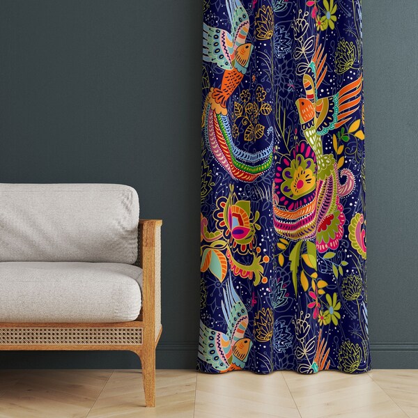 Bohemian Curtain Etsy