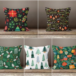 Copricuscino natalizio/Decorazione per la casa di tendenza invernale/Cuscino con ornamenti natalizi/Cuscino da lancio per inaugurazione della casa/Cuscino invernale decorativo/Cuscino a forma di albero di pino