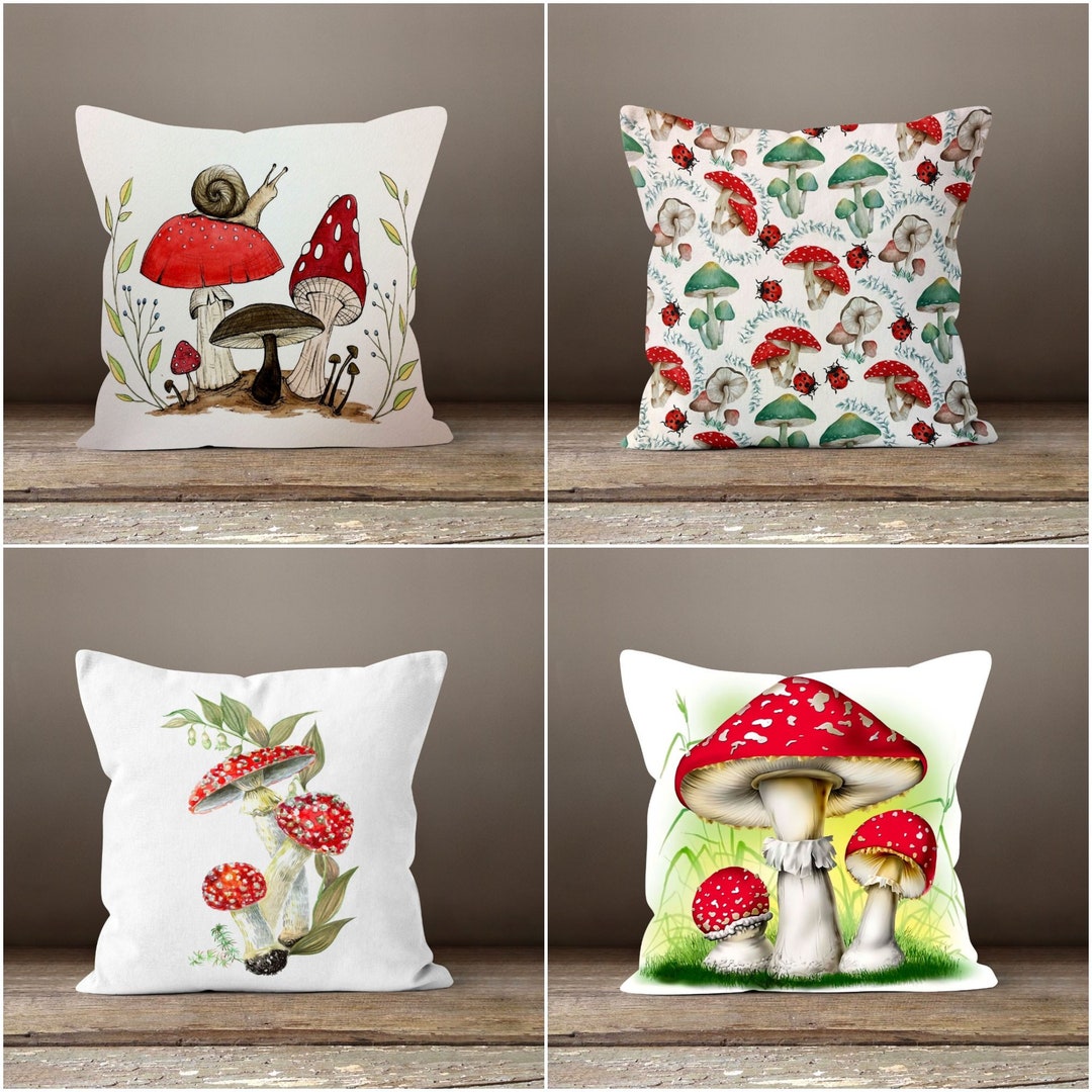 Mushroom Giant Throw Pillow Covers 28x28 Throw Pillows Set of 4 Winter  Decorations for Home Porch Enhance Your Living Room or Couch with Cozy Fall  and