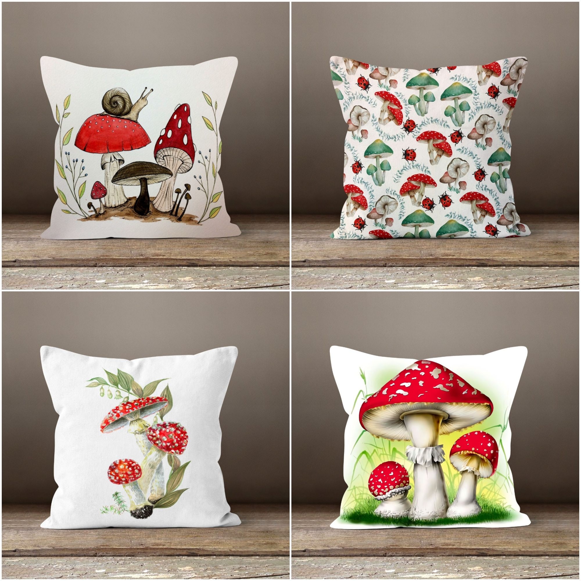 mushroom throw pillow