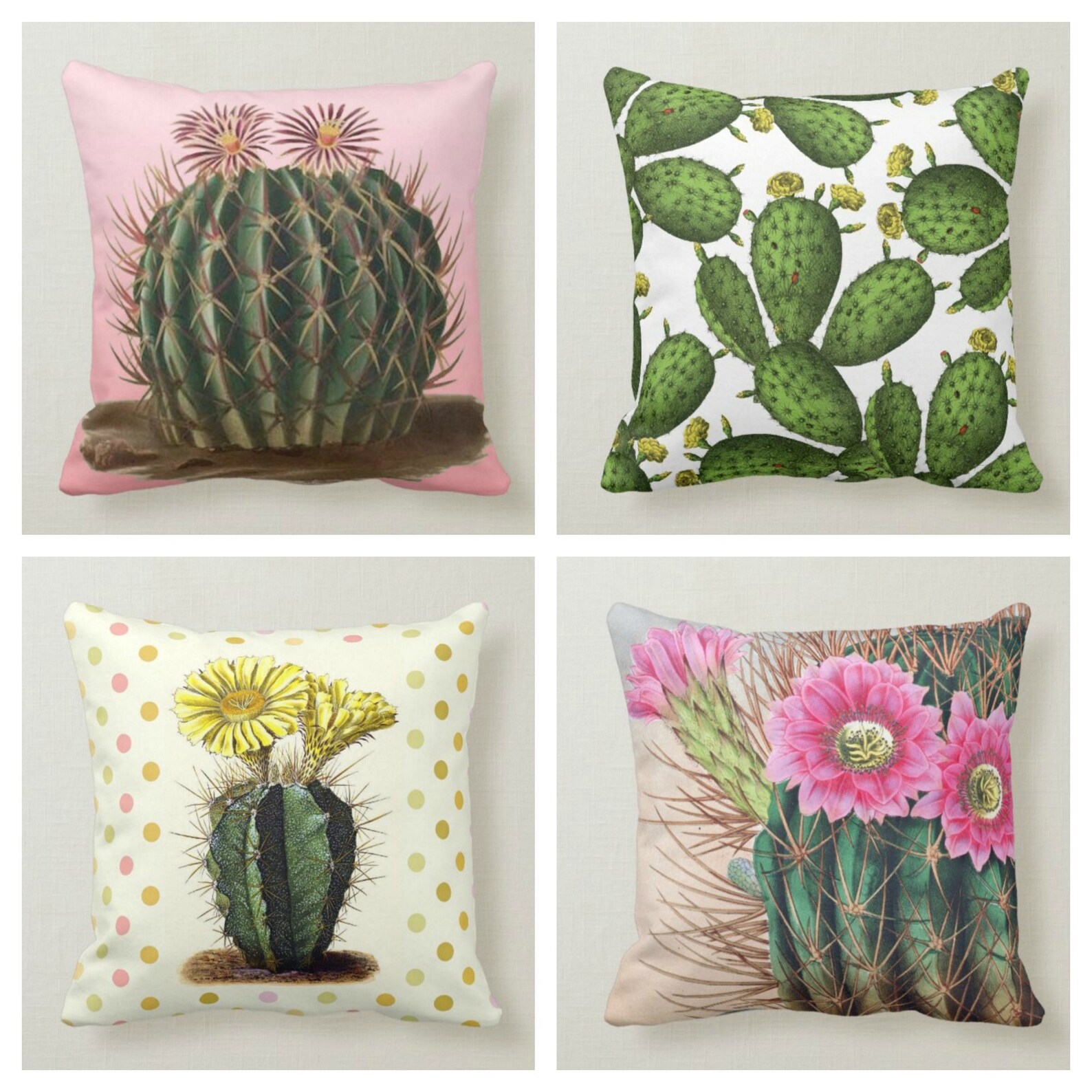 Aperturee Floral Cactus Tree Feliz Navidad Pillow Case Backdrop