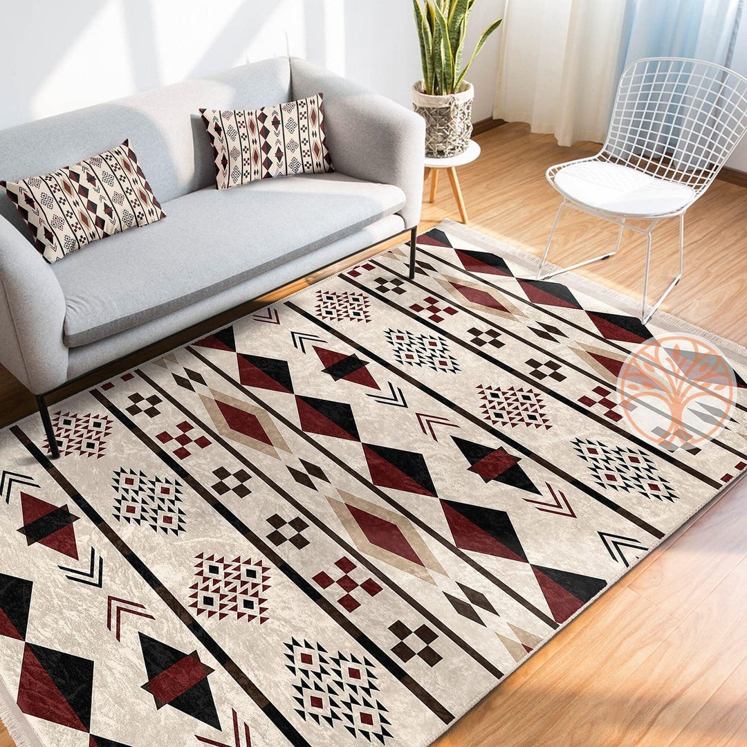 Rubber Rug Diamond Pattern Rug Design Carpet|southwestern Rug|diamond Pattern Machine-washable Non ...