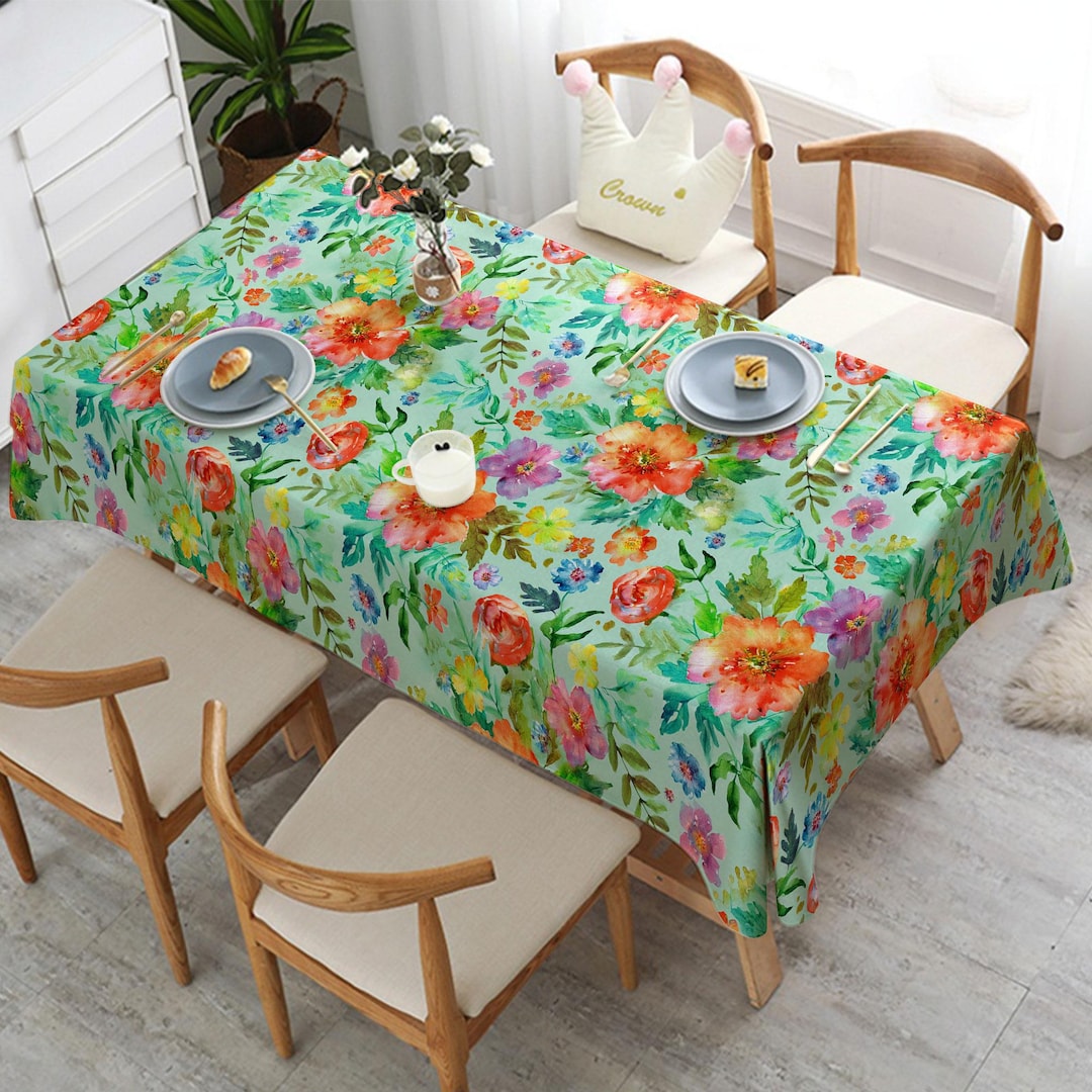 Spring Tablecloths Floral Tabletop|tropical Decor|spring Home Decor|flower Tablecloth ...