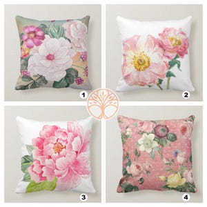 Housse de coussin à fleurs rose poudré|Taie de coussin d'été|Taie d'oreiller décorative|Décoration de literie|Taie d'oreiller de style campagnard pour pendaison de crémaillère