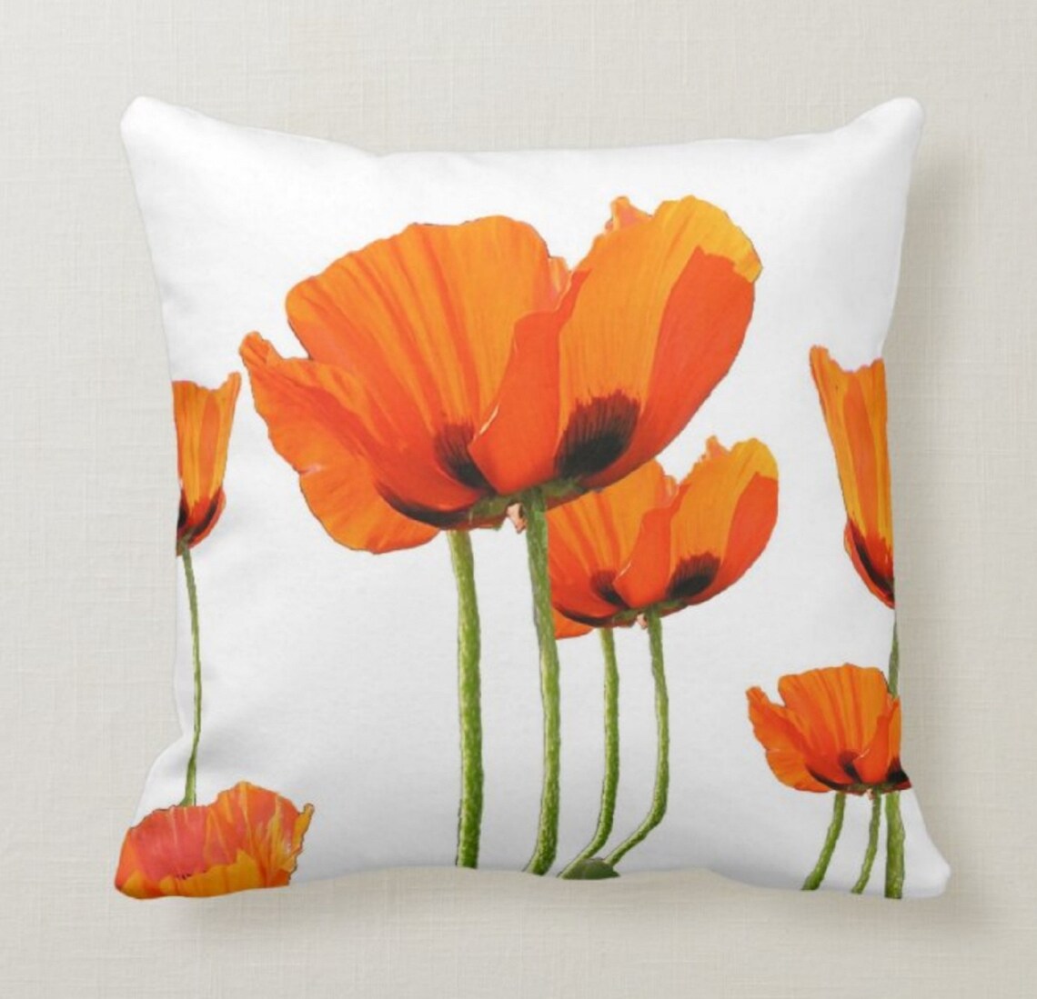 Orange Floral Pillow CoverSummer Trend Cushion Etsy