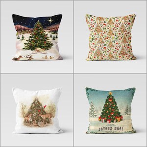 Federa per cuscino natalizio/federa per cuscino con albero di pino/decorazione con stampa di cervo/federa per cuscino invernale/cuscino di Natale/fodera per cuscino di Natale/regalo di Capodanno