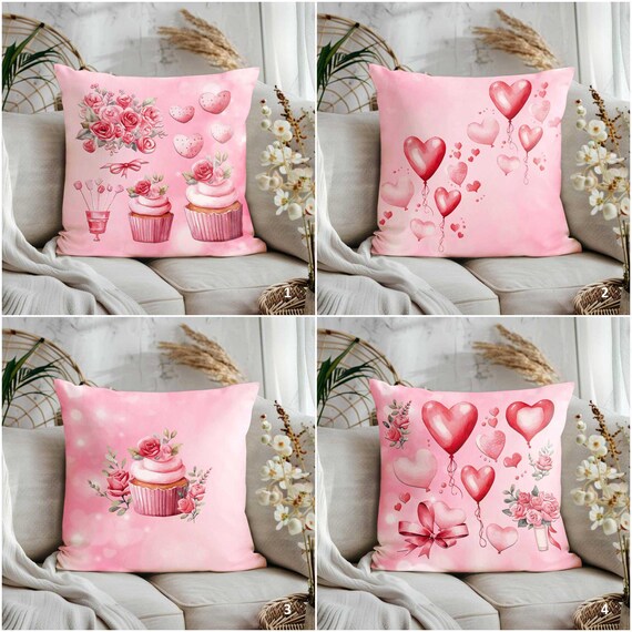 Romantischer Sofa Kissenbezug|Fröhliche Valentinstag Dekokissen Fall| Kissenbezug|Rosa Kissenbezug|Kissenbezug|Kissenbezug|Blumen Kissenbezug|Liebeskissen