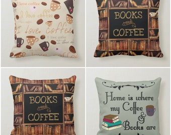 Cojines Ogiselestyle Throw Pillow Cover Coffee And Books Mak 