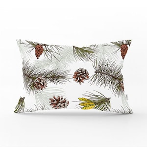 Federa per cuscino a forma di pigna/Decorazione invernale per la casa/Federe per cuscino invernale rettangolare/Regalo per inaugurazione della casa/Cuscino lombare decorativo a forma di pino/Federe per cuscino natalizio