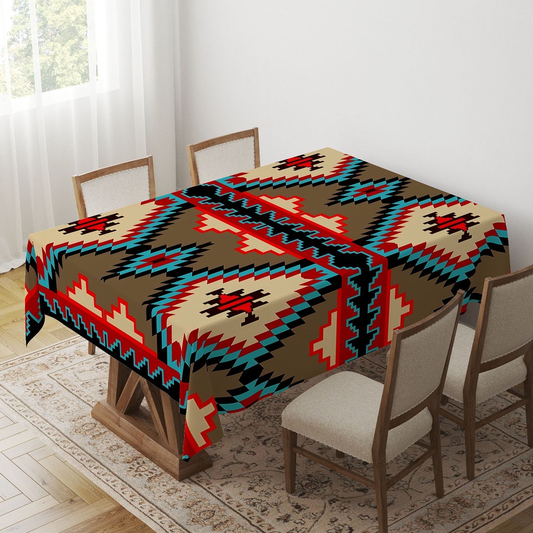 Rug Design Tabletop|authentic Rug Tablecloth|terracotta Southwestern ...