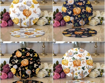 Fall Trend Placemat|Set of 2 Pumpkin Supla Table Mat|Floral Pumpkin Round American Service Dining Underplate|Farmhouse Style Autumn Coasters