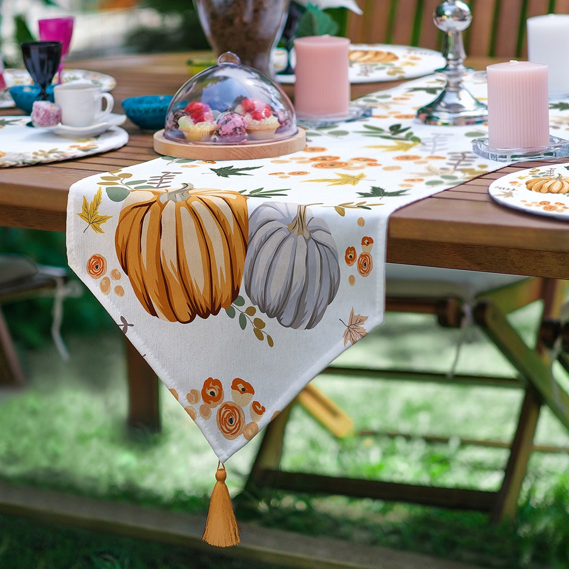 Fall Runner & Placemat Set|fall Trend Table Decor|set of 6 Supla Table ...