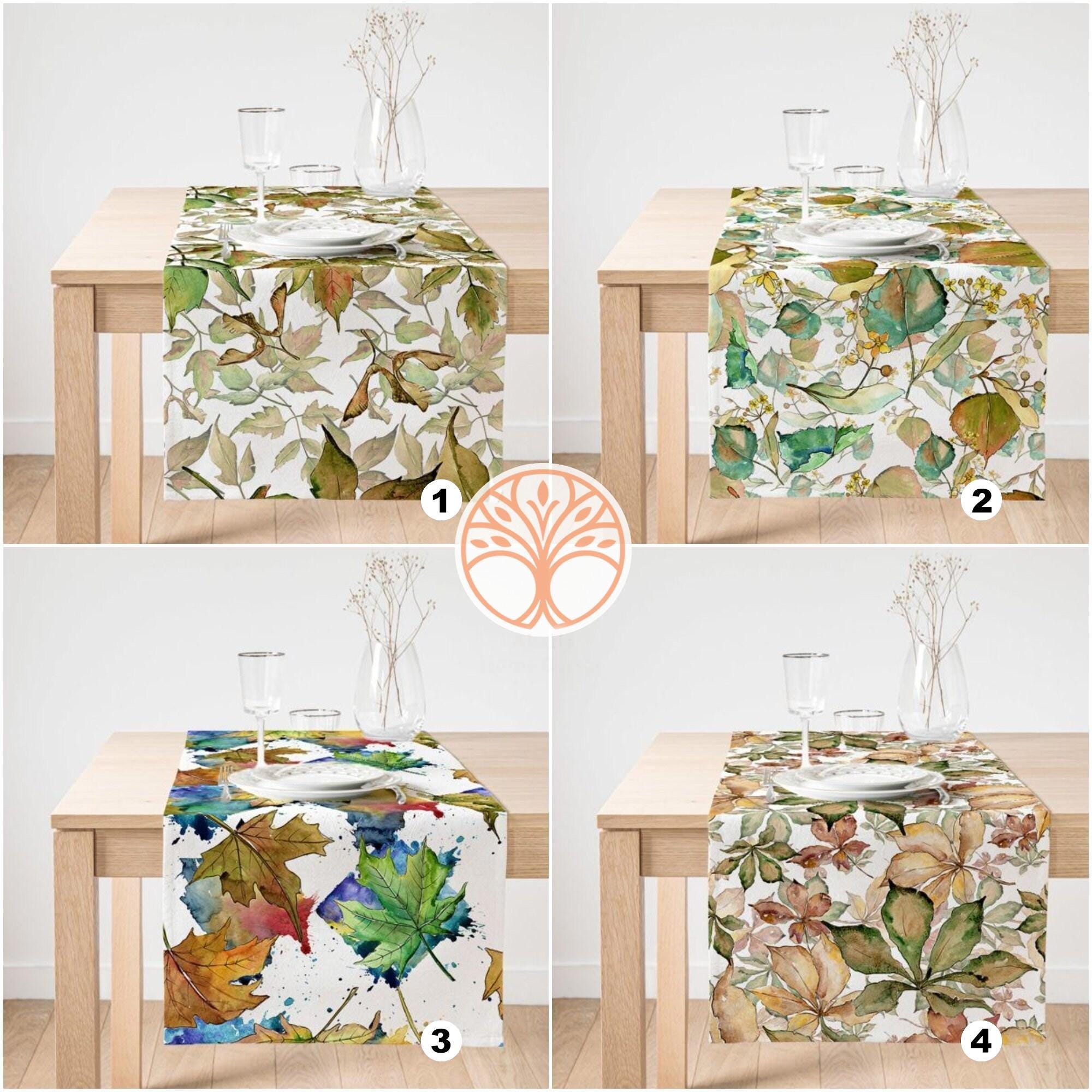 Décoration Table Printemps Chemin De Table Printemps Rose Moutarde - Dahlia Moderne - 40x140cm - Polyester Lavable Accessoire Déco Saisonnier