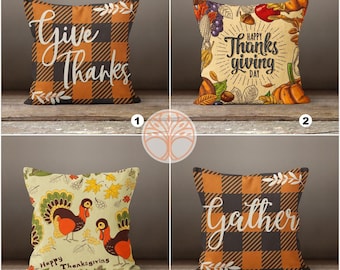 Thanksgiving kussenslopen|Herfst trend kussenhoes|Geruite sierkussen|Gelukkige Thanksgiving kussen|Housewarming geven bedankt Kussen