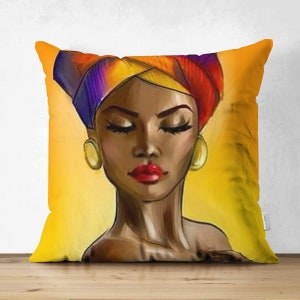 African Women Pillow Coverhigh Quality Suede Ethnic Cushion - Etsy