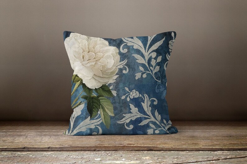 Gray Floral Pillow Covergray Cushion Casedecorative Throw Etsy