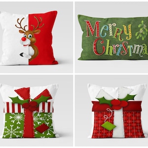 Christmas Pillow Covers|Xmas Cute Deer Decor|Winter Decorative Pillow Case|Xmas Throw Pillow|Xmas Gift Ideas|Xmas Gift Decor|Merry Christmas