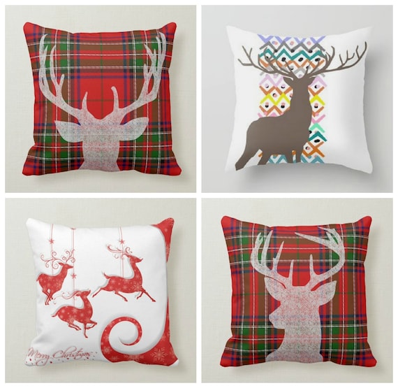 Weihnachten Hirsch Kissenbezug|Weihnachtskissenbezug|Dekorativer Kissenbezug|Winterliches Zuhause Geschenkideen|Weihnachtshirsch Design Kissenbezug