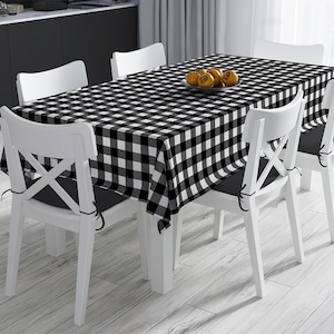 Luxury Plaid Tablecloth|Decorative Checkered Table Cover|Avangarde Geometric Kitchen Table Decor|Tartan Pattern Rectangle Dining Tabletop