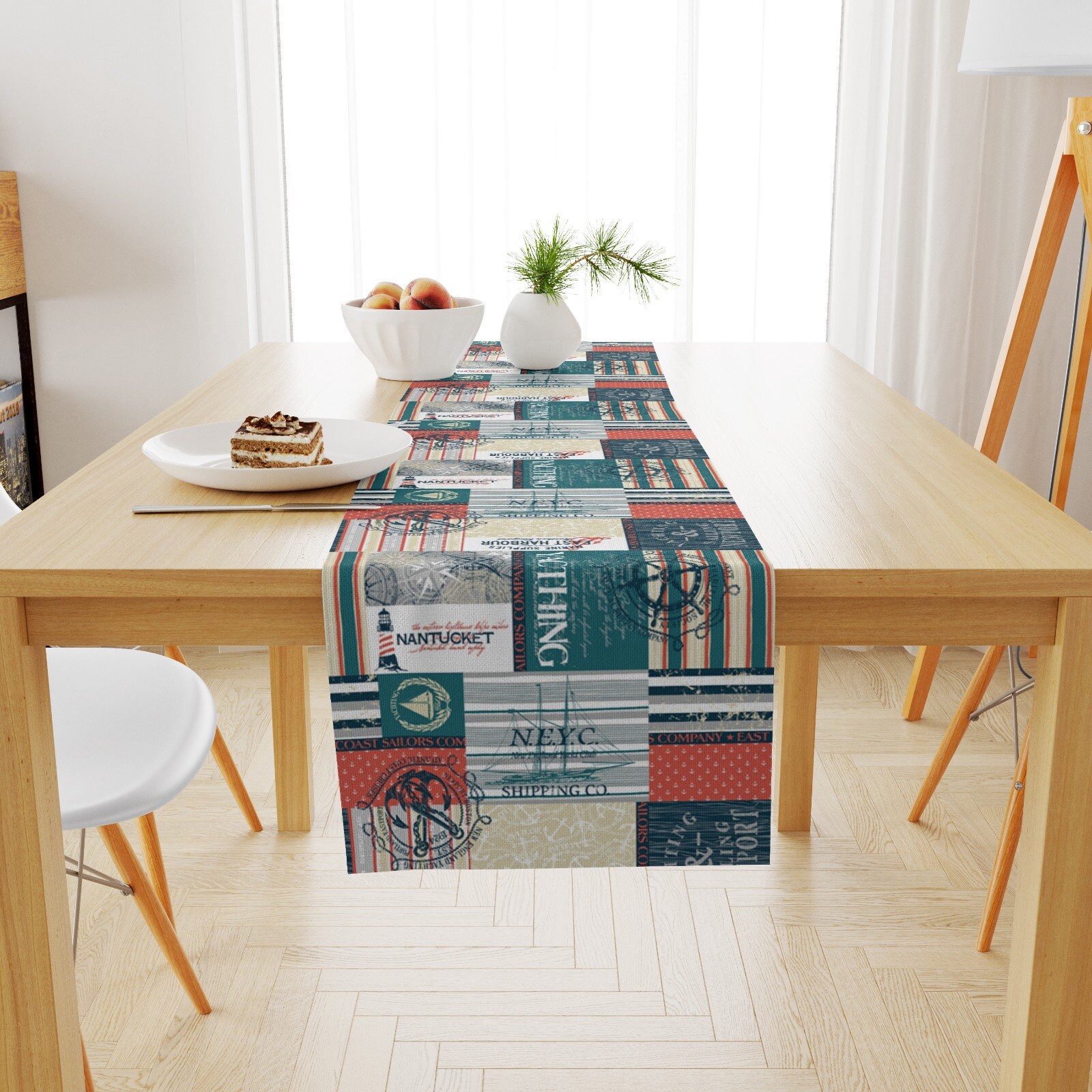 Nautical Table Runner|beach House Table Runner|naval Objects and Sea ...
