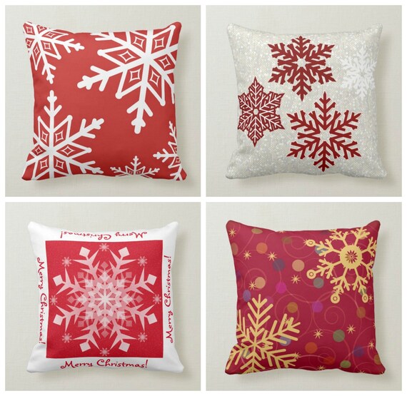 Christmas Pillow Coverchristmas Cushion Casedecorative Winter Pillowcasered Xmas Home Decorxmas Gift Ideassnowflake Pillow Cover Etsy Canada