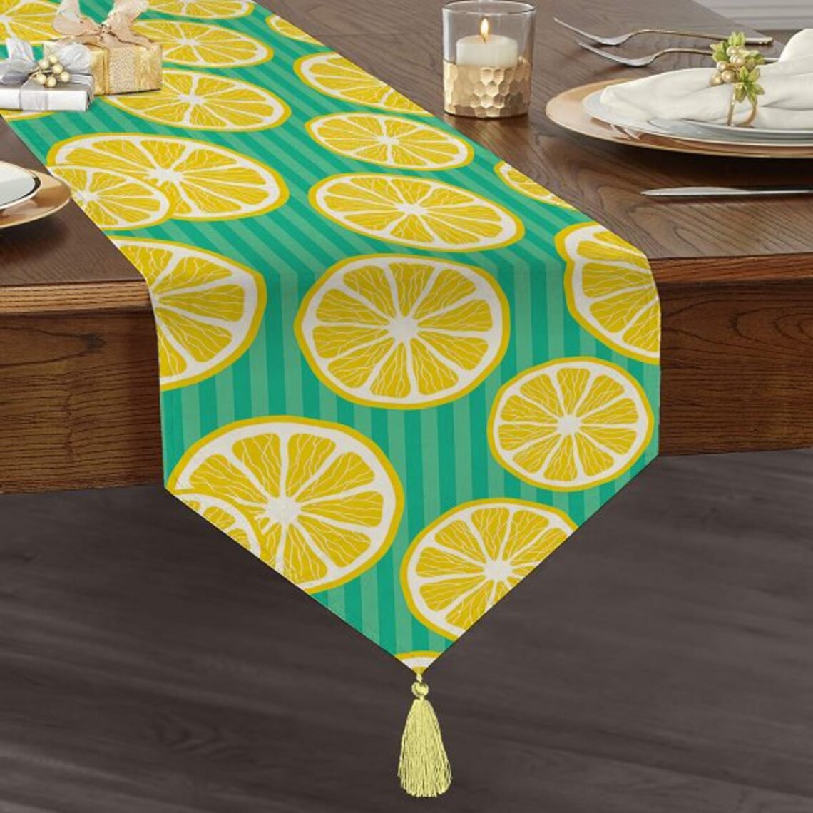 Lemon Table Runnerhigh Quality Triangle Lemon Dining Table Etsy