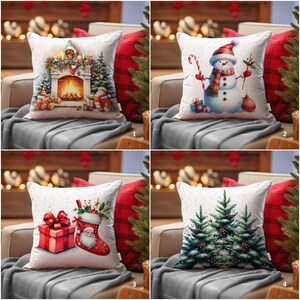 Federa per cuscino invernale/federa per cuscino di buon Natale/federa per cuscino da camino/federa per cuscino con albero di pino/regalo di Capodanno/federa per cuscino con pupazzo di neve