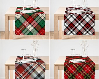 Plaid Table Runner|Tartan Pattern Table Runner|Checkered Suede Runner|High Quality Table Decor|Colorful Farmhouse Table |Plaid Kitchen Decor