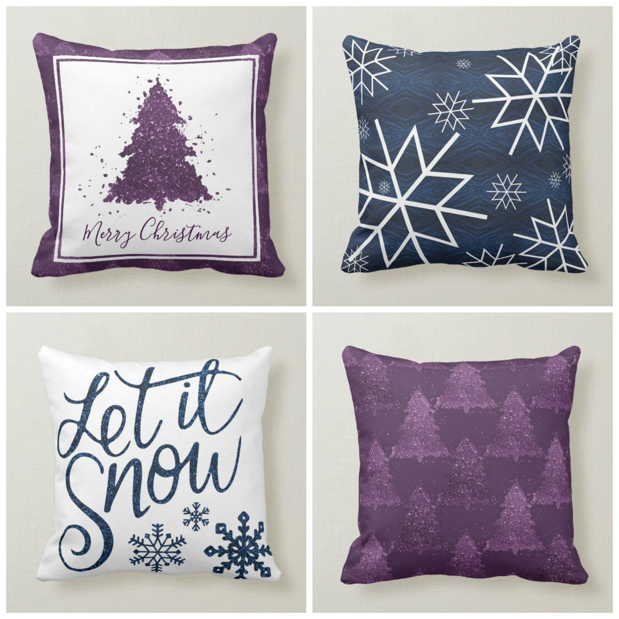 Country Christmas Décor  Let It Snow Pillow Cover 12 x 20