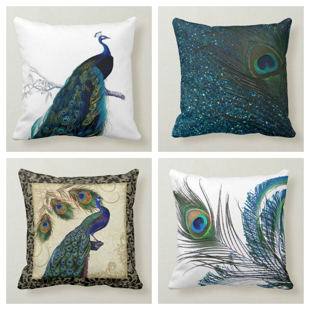 Decorative Peacock Pillow Casecushion Coveranimal Print Home Ideashousewarming Gift