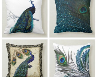 peacock decorative pillows