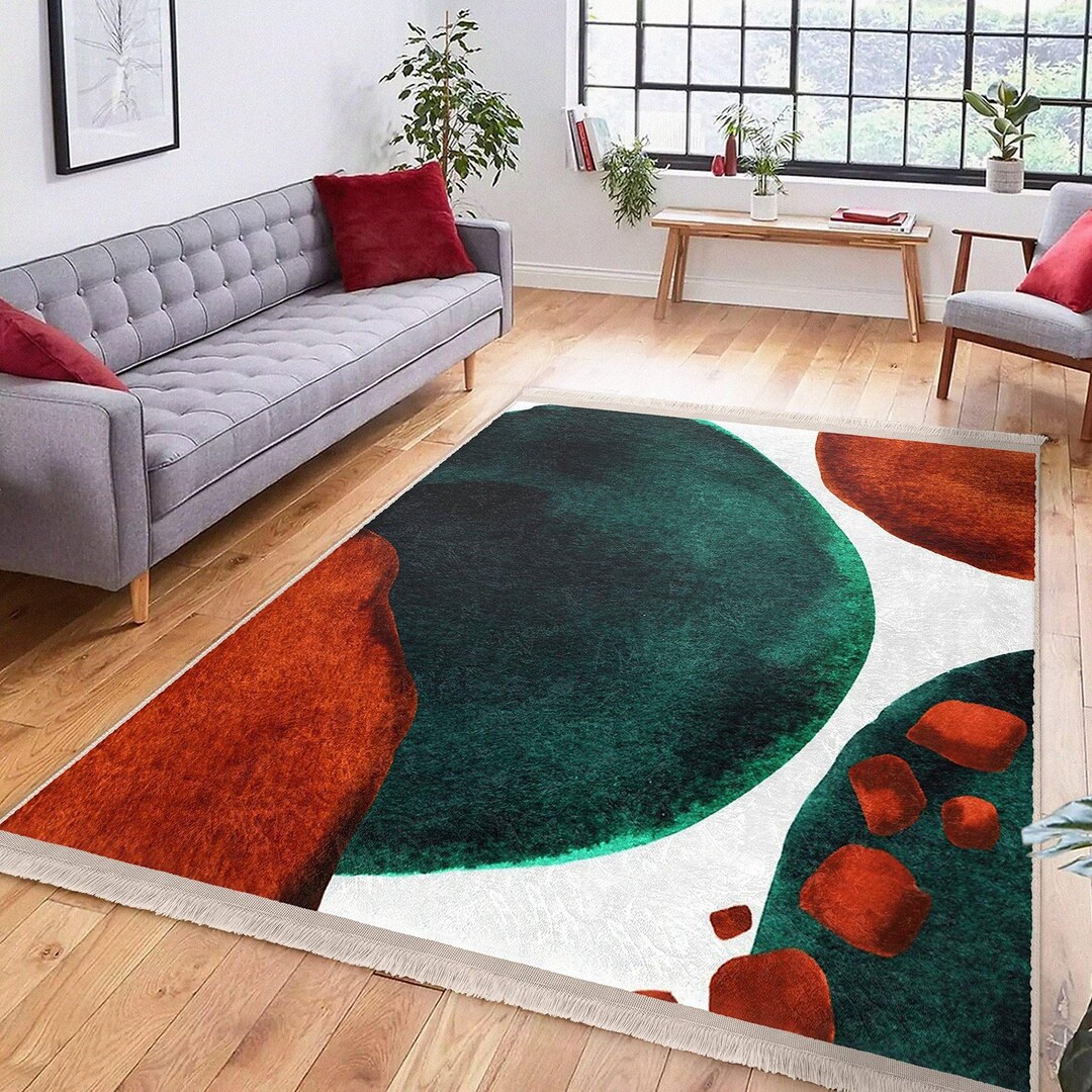 Dynamic Form Carpet|abstract Interior Accent Rug|washable Design ...
