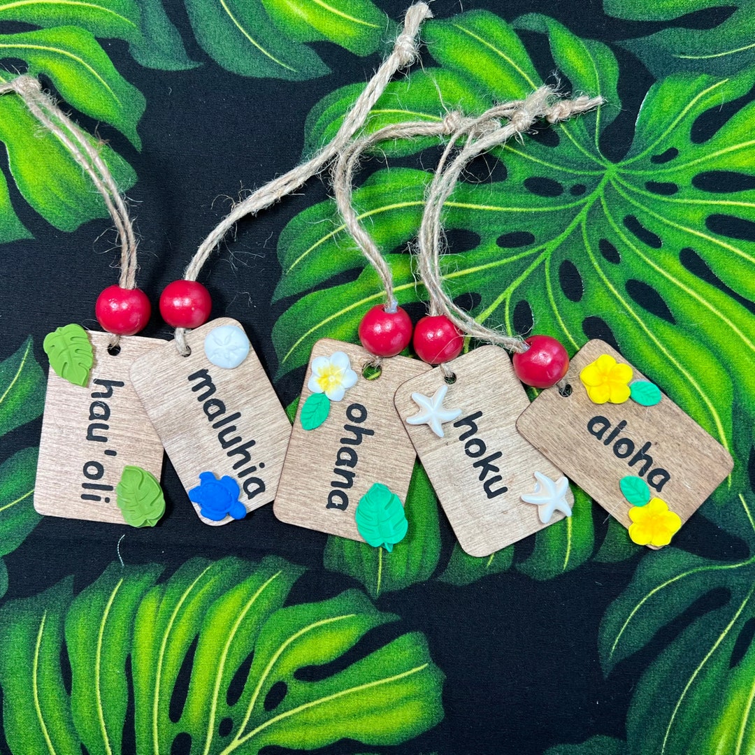Hawaiian Tag Set 5 Pcs Words 1.37 X 2 Etsy