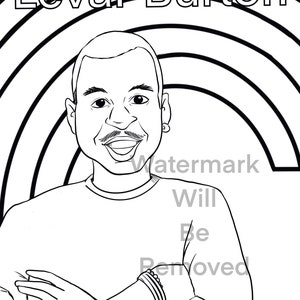 Levar Burton Reading Rainbow Instant Download Coloring Page Elementary School Homeschool Curriculum Printable