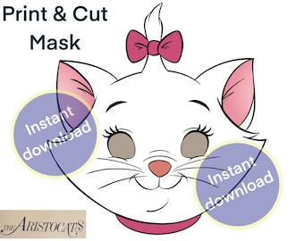 Marie Aristocats Instant Download Halloween mask costume