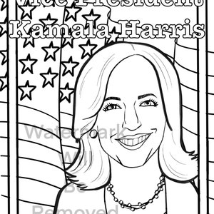 Kamala Harris VP Vice President instant download printable Black Women&#39;s History coloring page - teacher resource homeschool curriculum