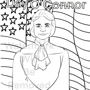 Sandra Day O'Connor Instant Downloadable Coloring Page - Coloring activity sheet for kids homeschool elementary curriculum Supreme Court