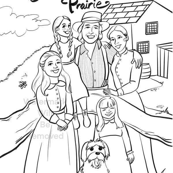 Little House on the Prairie Coloring Page - Instant Download - Coloring Sheet for Kids - Literature School Curriculum Homeschool supplies