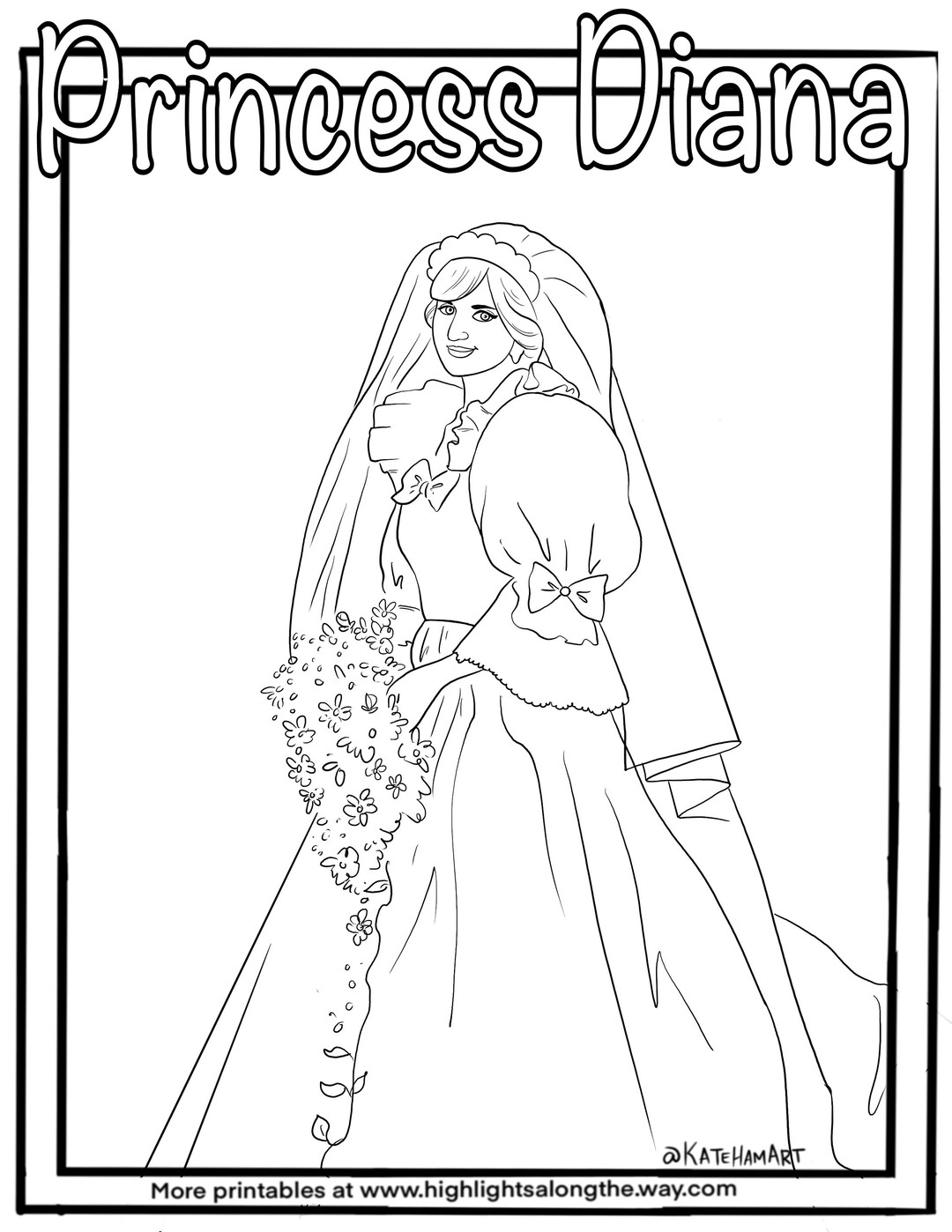 Princess Diana Coloring Page Great Britian England Kr??nung K??nig